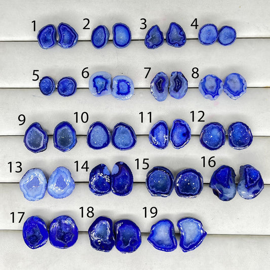 Geode Pairs (Stud) by Selection 10-25mm Blue