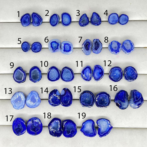 Geode Pairs ( Stud ) by Selection 10 - 25 mm Blue