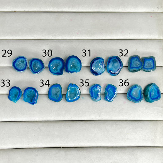 Geode Pairs ( Stud ) by Selection 10 - 25 mm Aqua