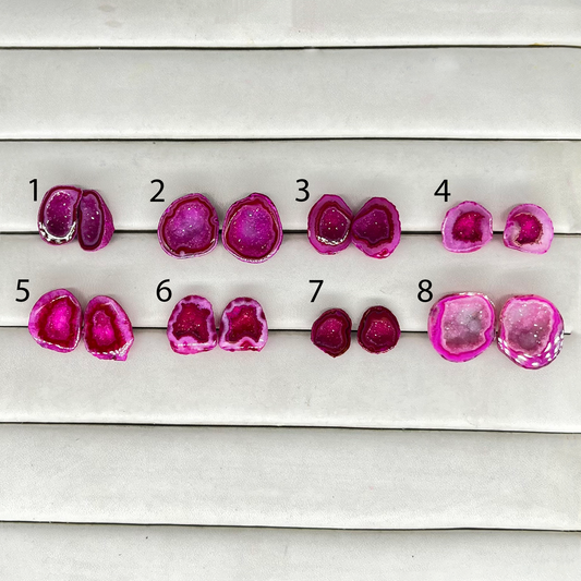 Geode Pairs (Stud) by Selection 10-25mm Fuscia