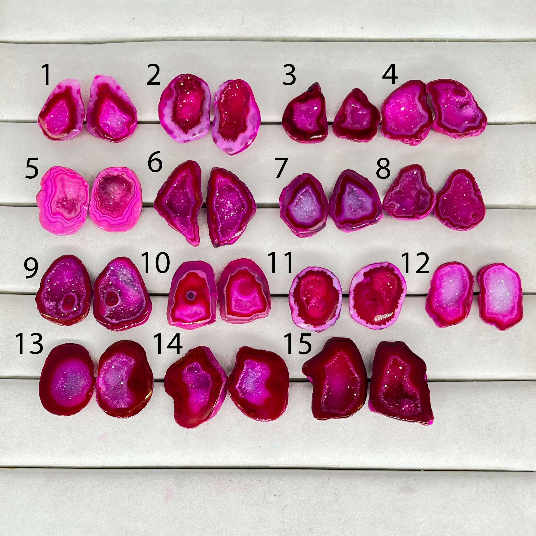 Geode Pairs (Earing) by Selection 10-25mm Fuscia