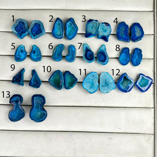 Geode Pairs ( Earing ) by Selection 15 - 25 mm Aqua