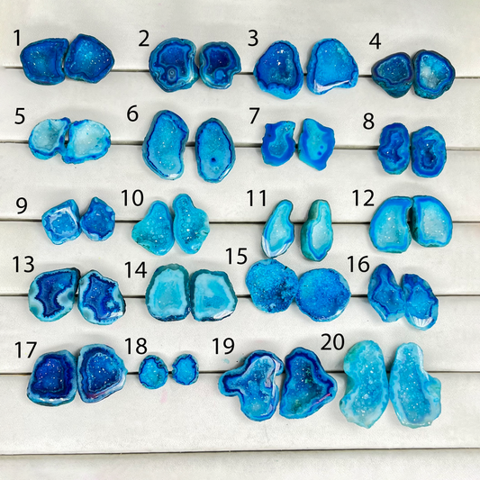 Geode Pairs (Pendant) by Selection 10-35mm Aqua