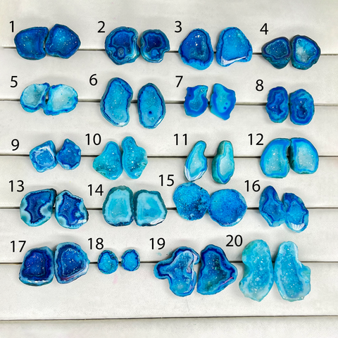 Geode Pairs ( Pendant ) by Selection 10 - 35 mm Aqua My Store