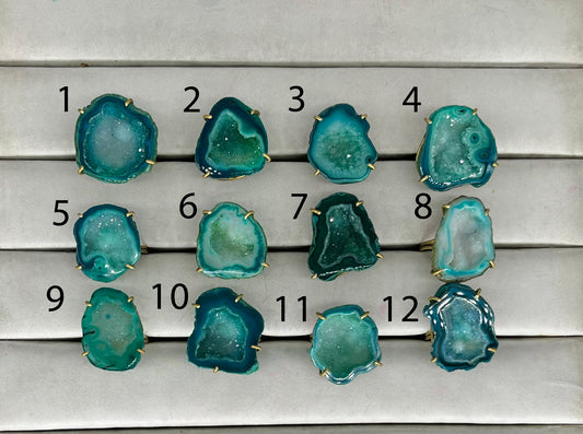 Anokha Kleine Geoden-Statement-Ringe, 15–25 mm, unbegrenztes Funkeln im Leben!!