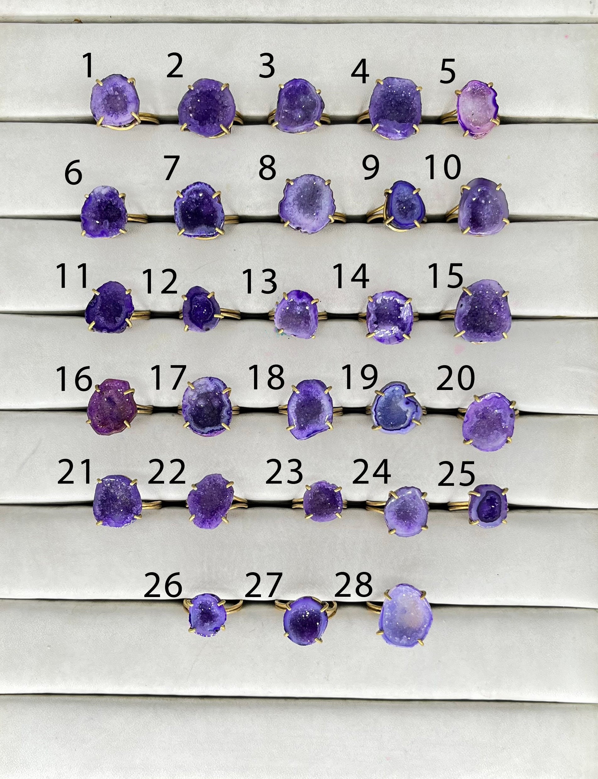 Rings by Selection Anokha Brass Gold Plated 25- 30mm Purple