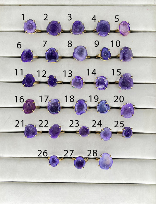 Rings by Selection Anokha Brass Gold Plated 25- 30mm Purple