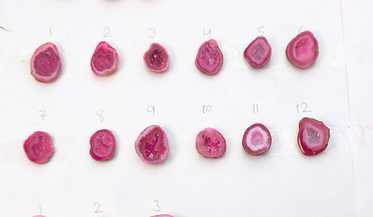 High-Grade Natural Pink Geode Stones 20–25mm – Beautiful Crystal Geodes DIY Jewelry For Ring | Get Exact Piece Shown in the Picture