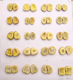 Yellow Geode Pair Earrings | Natural 25-30 mm Stones | Unique Handpicked Matching Geodes for Earring