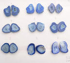 Blue Geode Pair Earrings | Natural 20-25 mm Stones | Unique Handpicked Matching Geodes for Earrings
