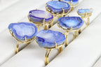 Rings by Selection Anokha Brass Gold Plated 15 - 25 MM Blue