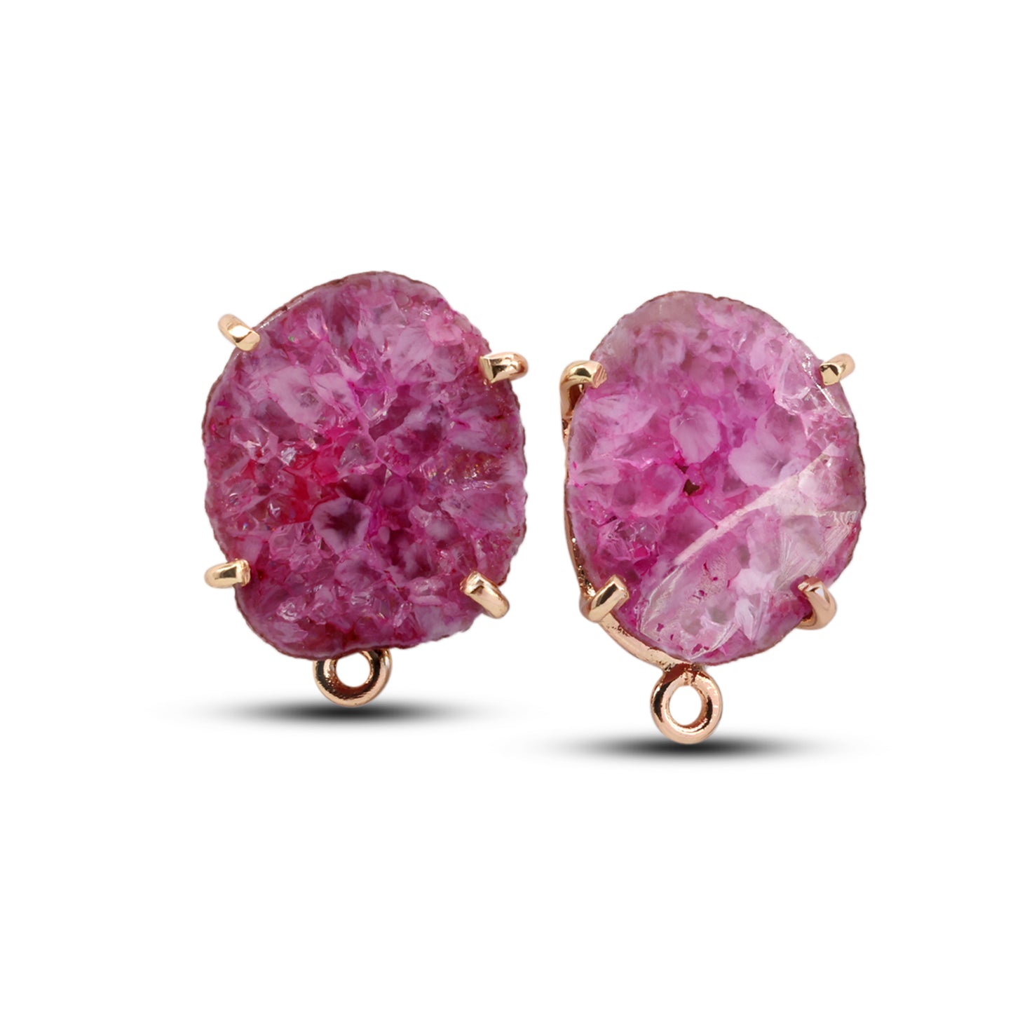 Geode Druzy Slice  Earpost  DIY Earrings