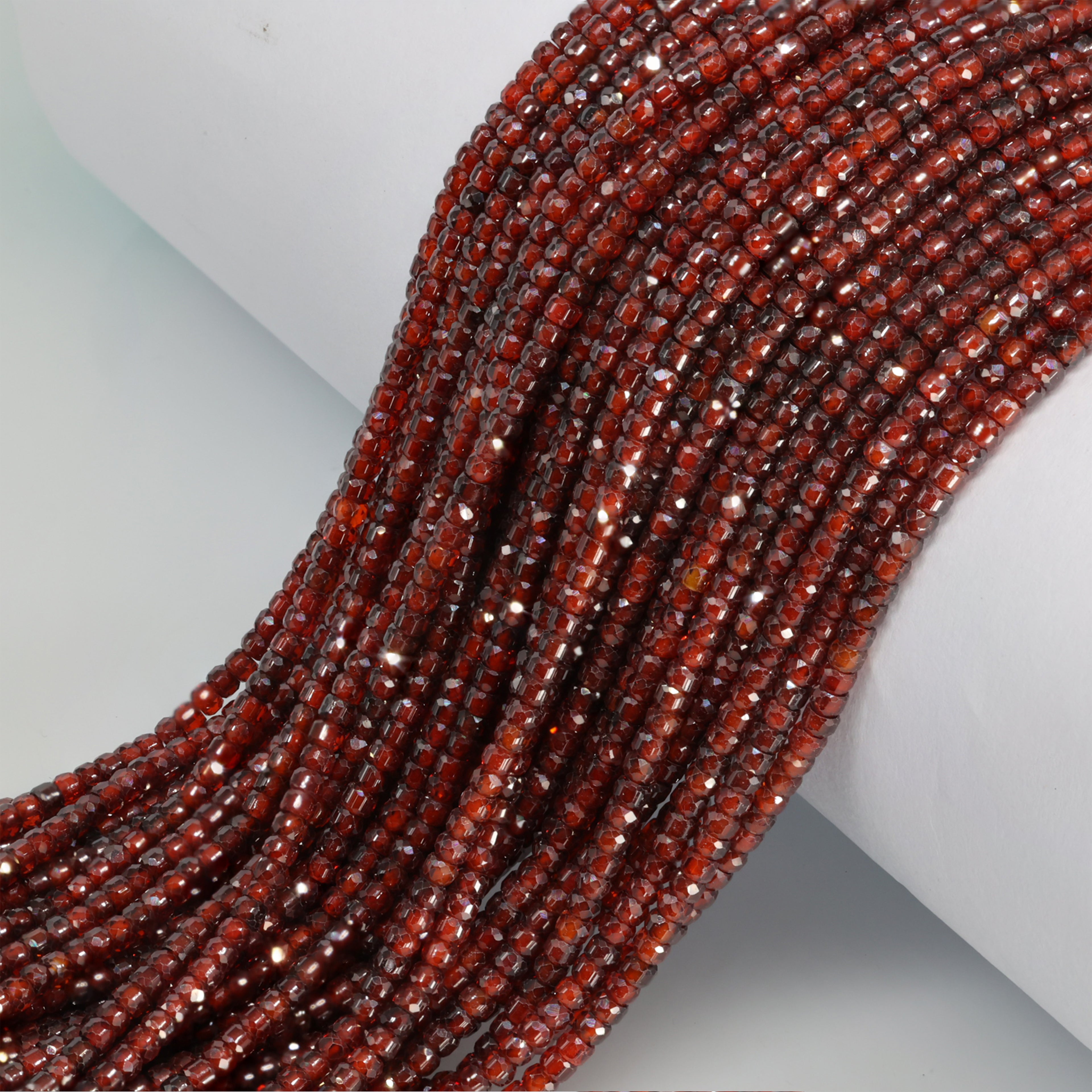 Faceted round gemstone polished and drilled, jewelry making beads