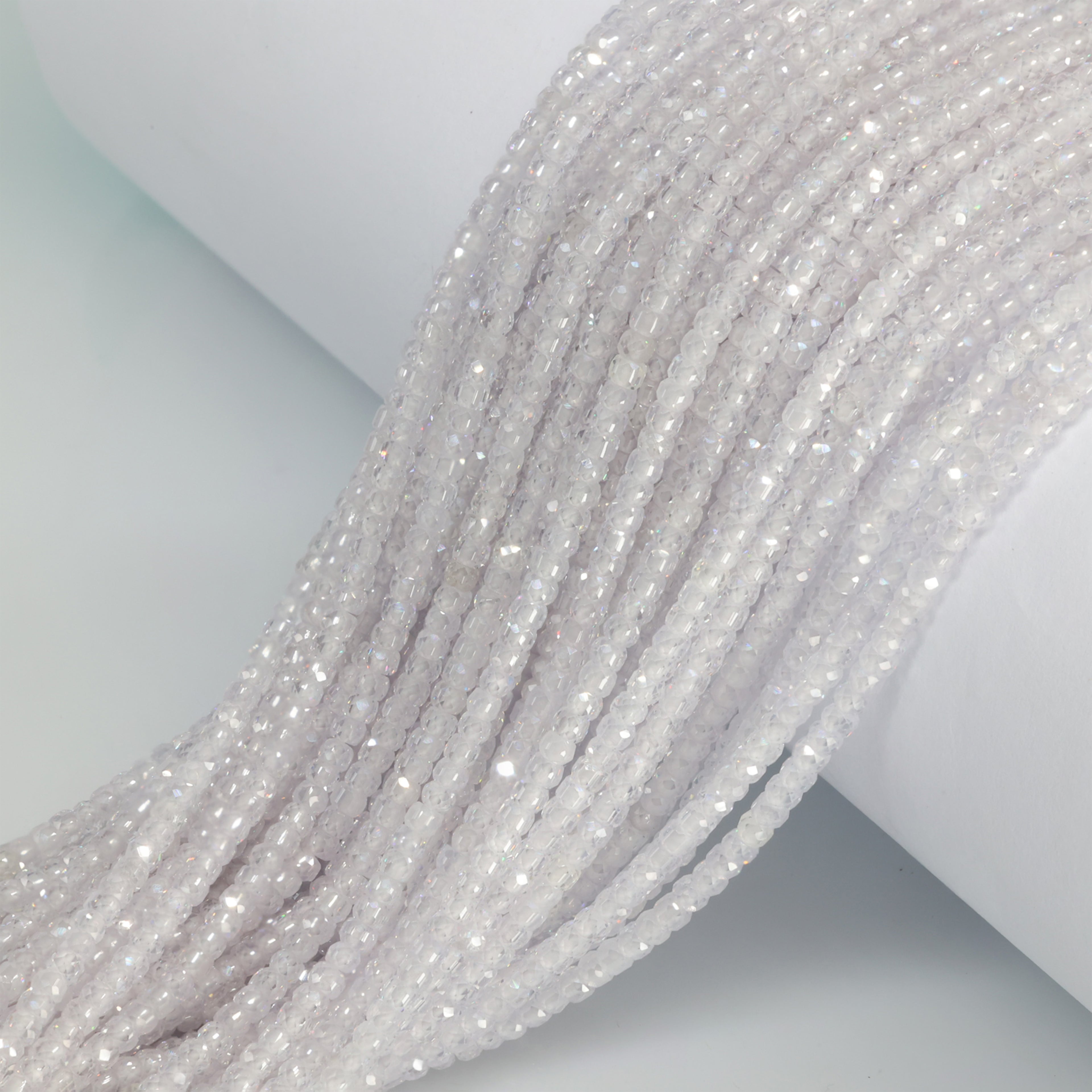 Faceted round gemstone polished and drilled, jewelry making beads