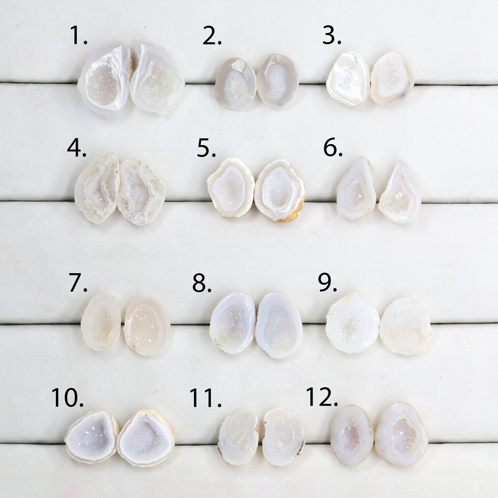 Geode Pairs by Selection 15 - 20 MM Grey