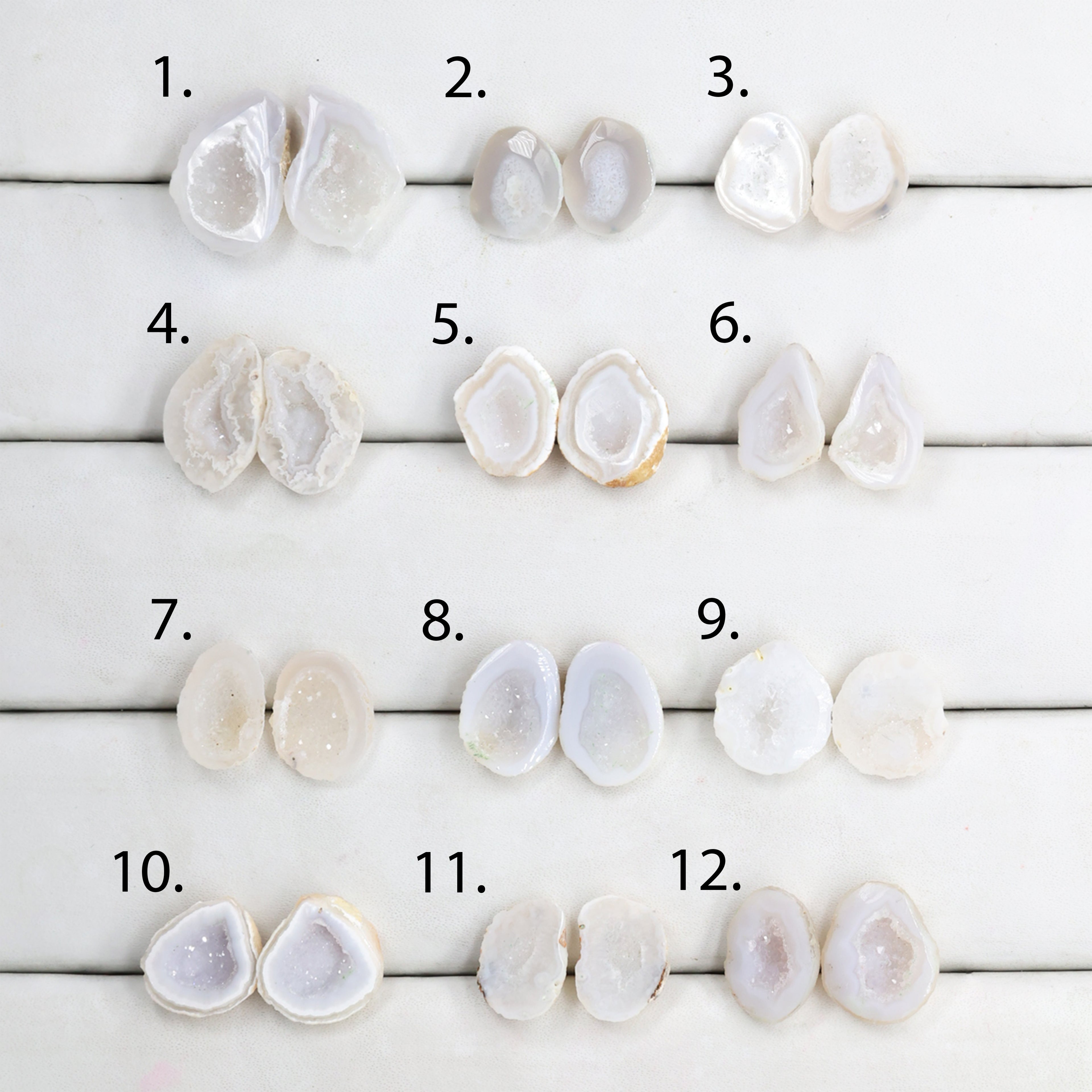 Geode Pairs by Selection 15 - 20 MM Grey