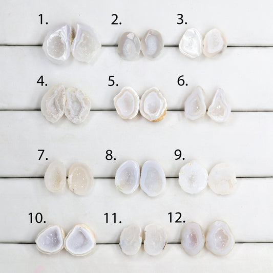Geode Pairs by Selection 15 - 20 MM Grey