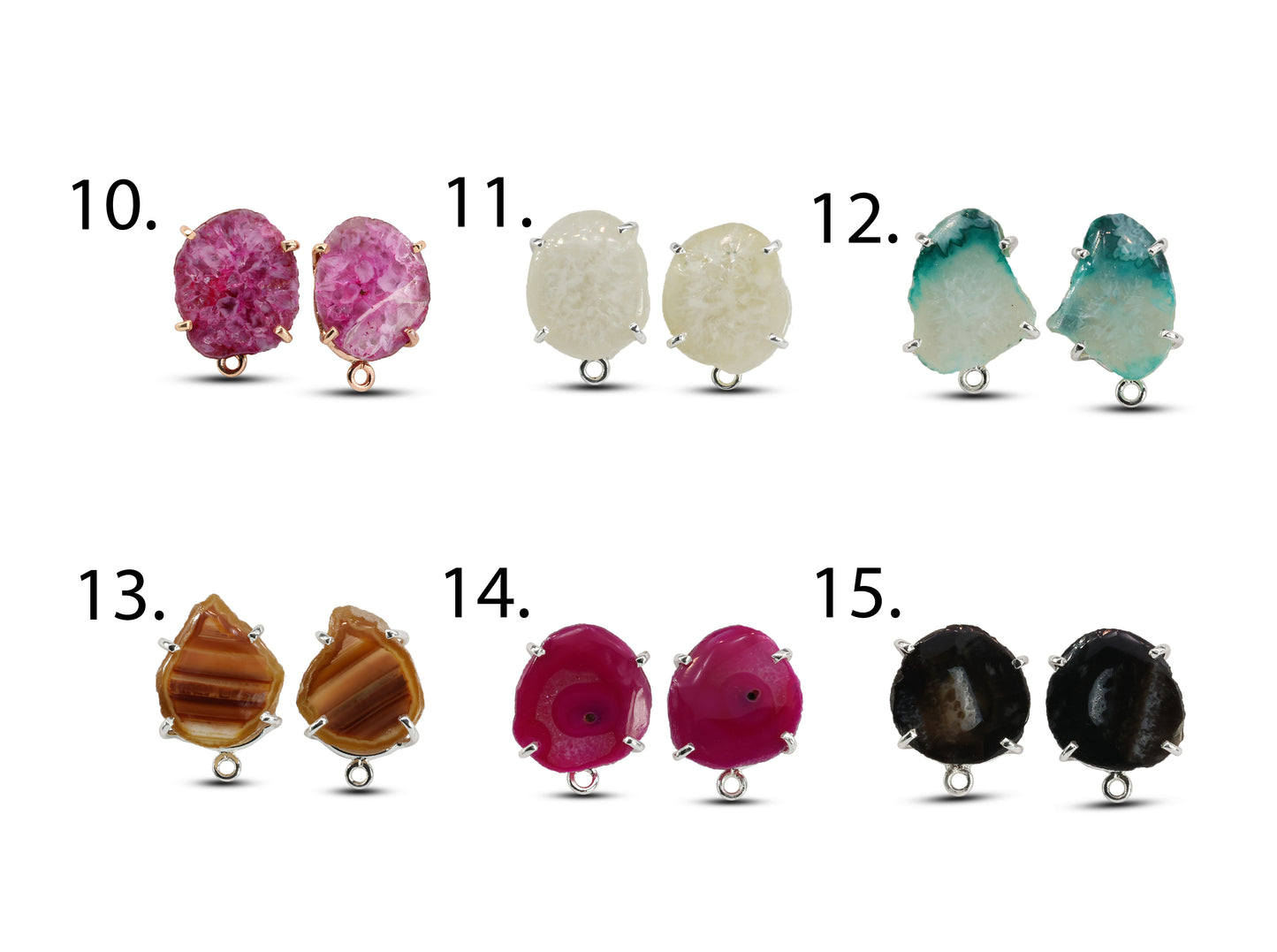 Geode Druzy Slice  Earpost  DIY Earrings