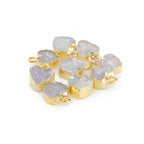 Heart Druzy Natural Gemstone, jewelry making supply, Single Bail, Dainty Minimalist