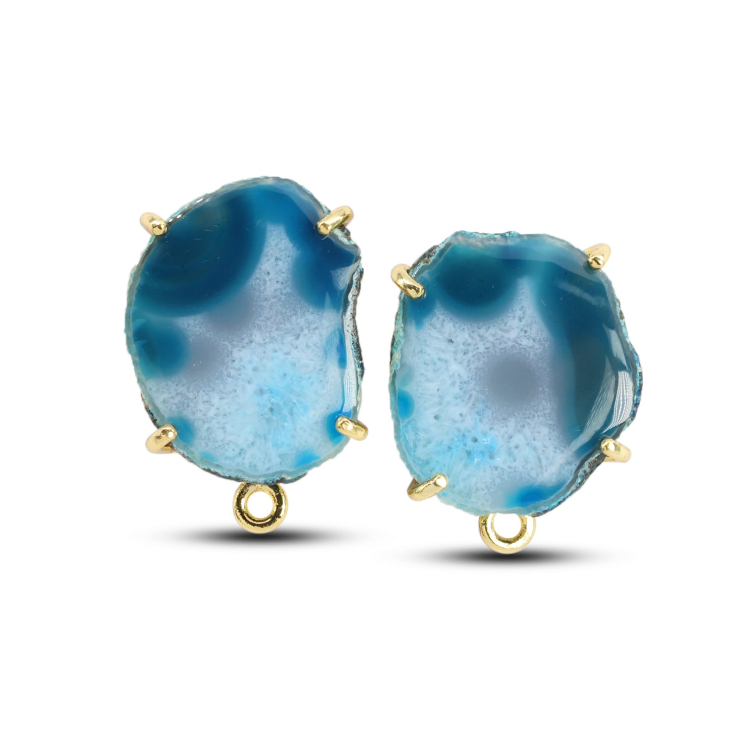 Geode Druzy Slice  Earpost  DIY Earrings