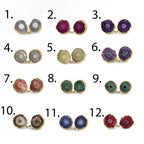 Natural solar quartz earpost for earrings