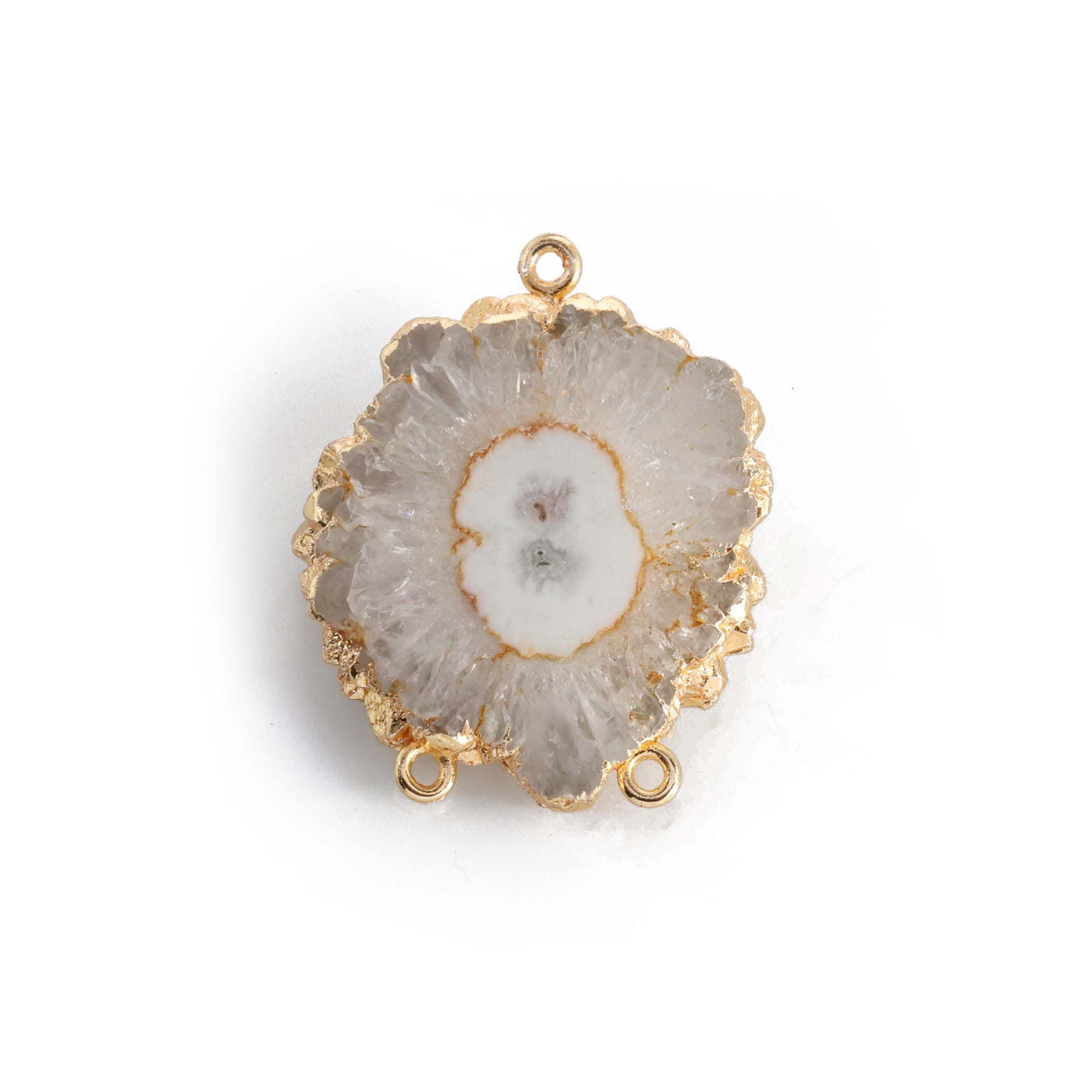 Solar Quartz Three Bail Connectors And Pendants