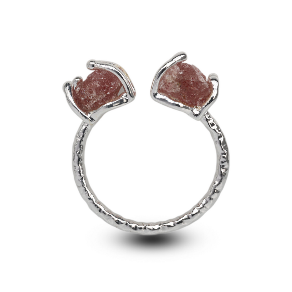 Agni Love Ring Raw Birthstone 8 - 10 mm Adjustable Band