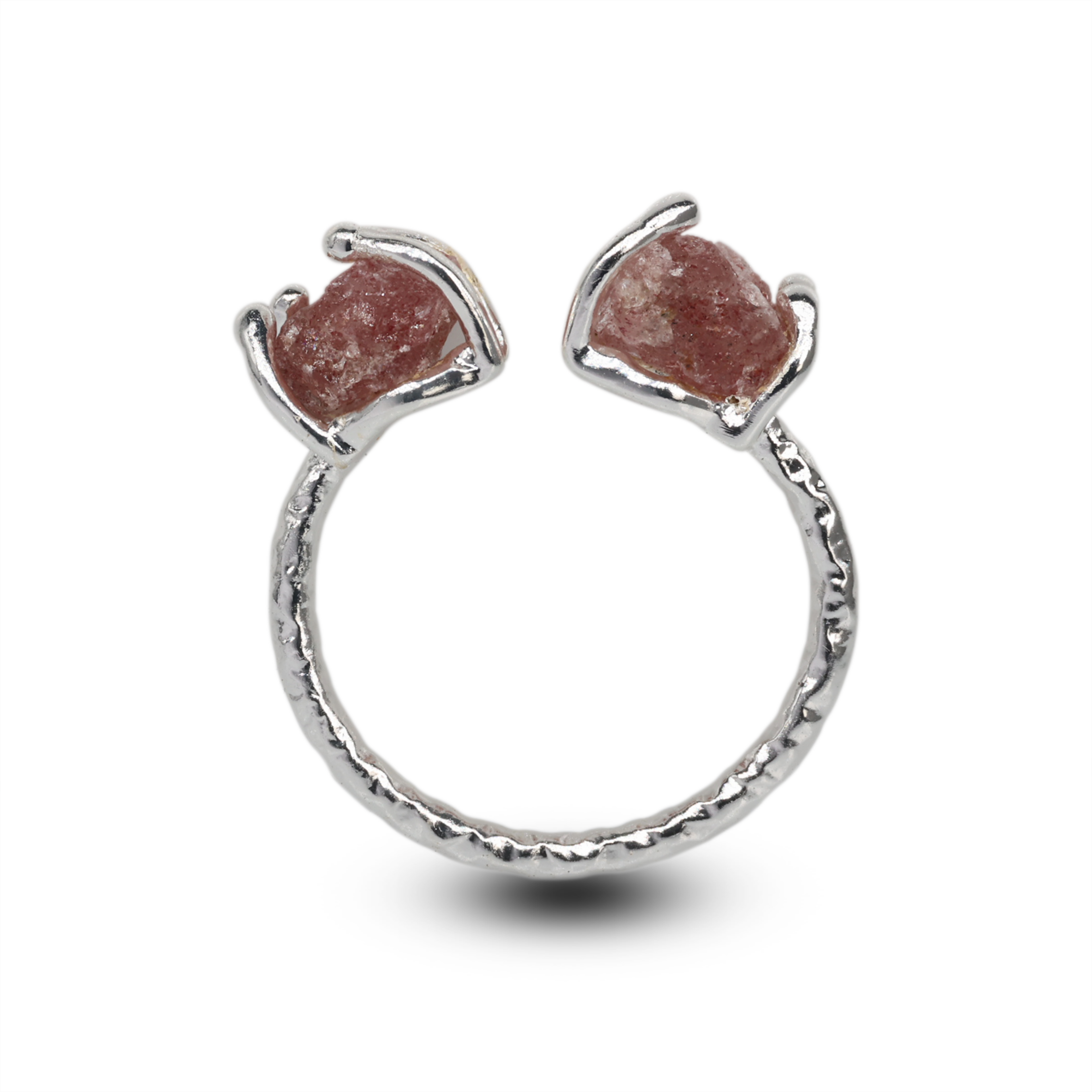 Agni Love Ring Raw Birthstone 8 - 10 mm Adjustable Band