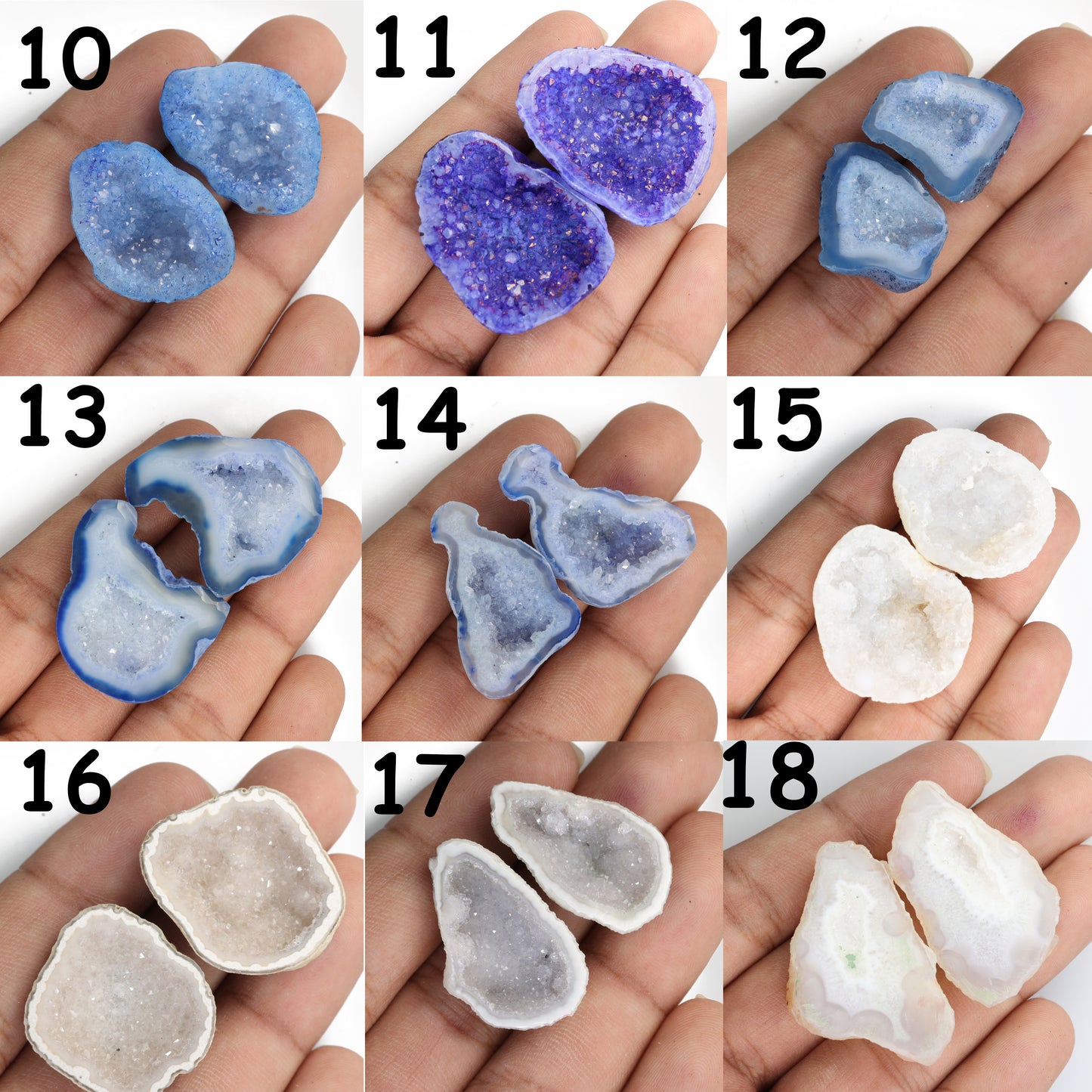 Geode druzy pair stone mix color for customize ***You can Order Exact Piece as in Photos***