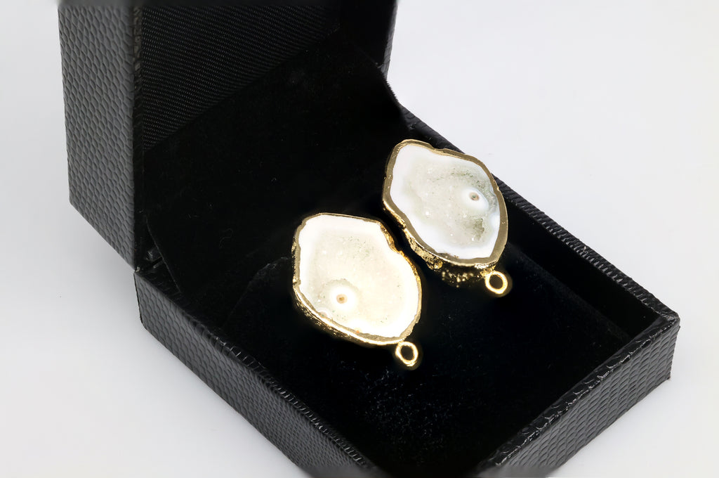 Geoden-Ohrstecker, DIY, Ohrringe, Edelstein, handgefertigte Ohrringe, Druzy, Ohrstecker, minimalistisch