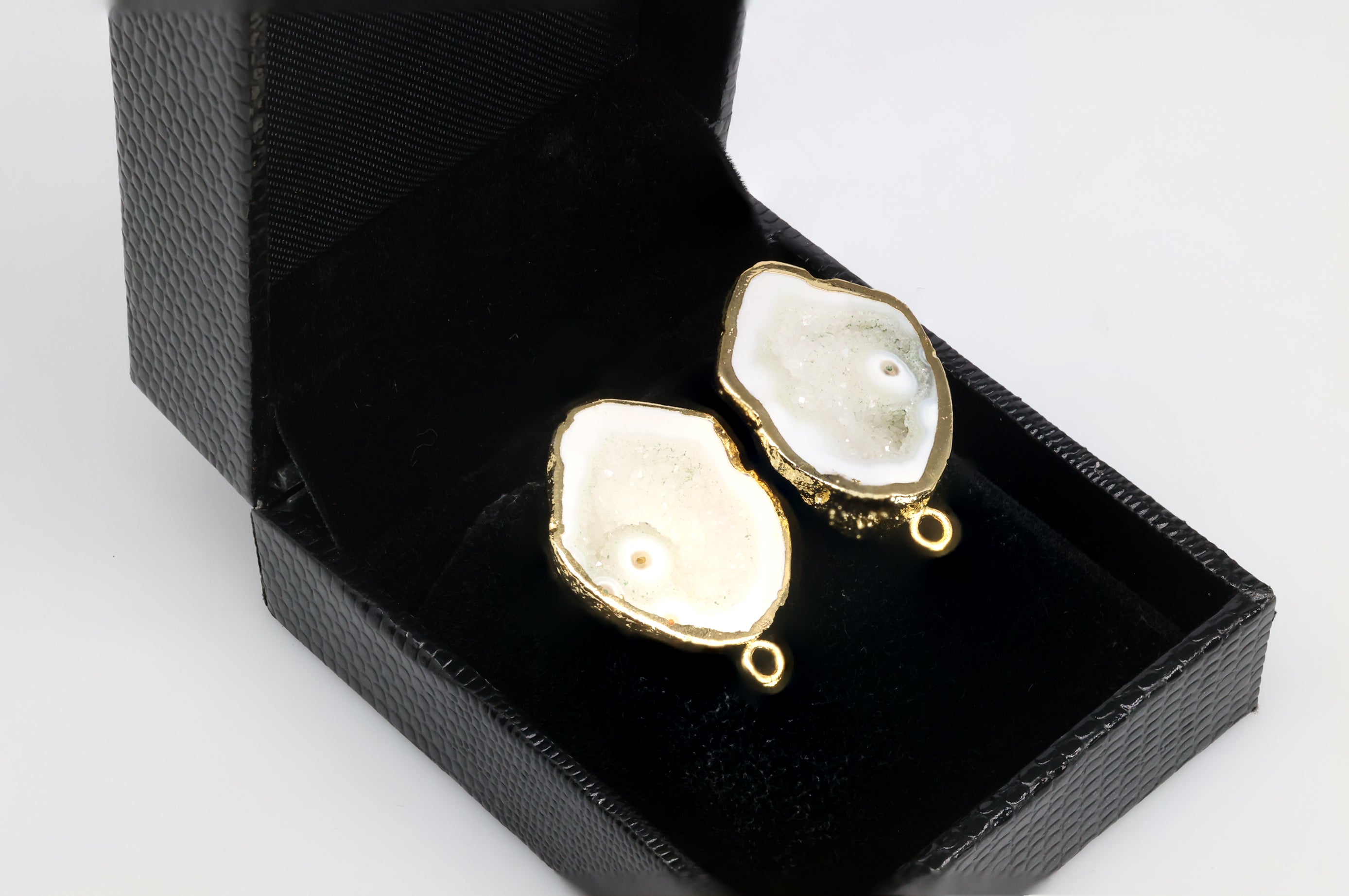 Geoden-Ohrstecker, DIY, Ohrringe, Edelstein, handgefertigte Ohrringe, Druzy, Ohrstecker, minimalistisch