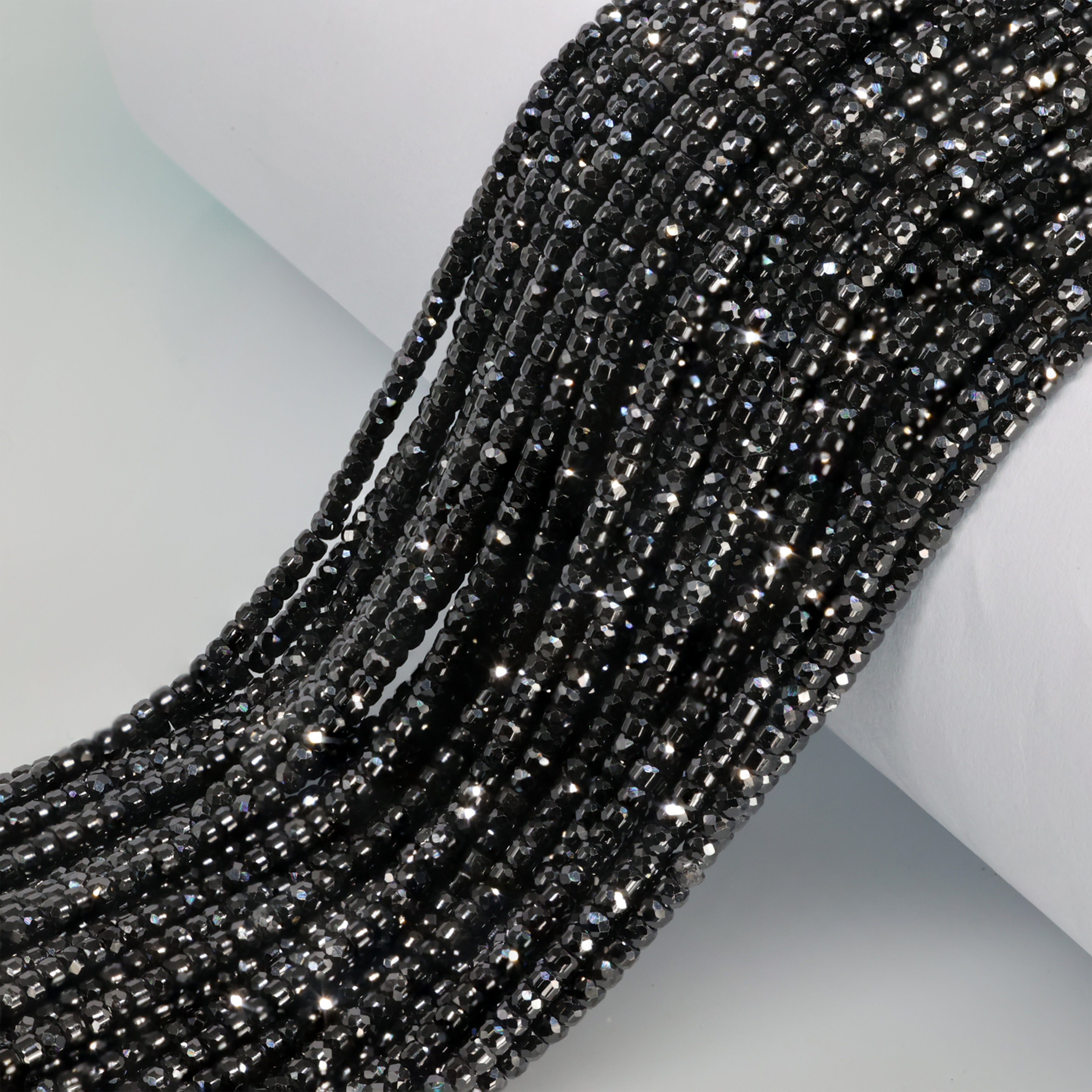 Faceted round gemstone polished and drilled, jewelry making beads