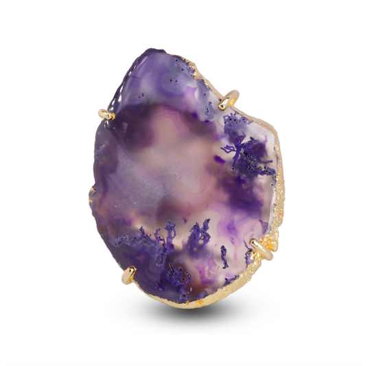 Natural Agate Slice Rings