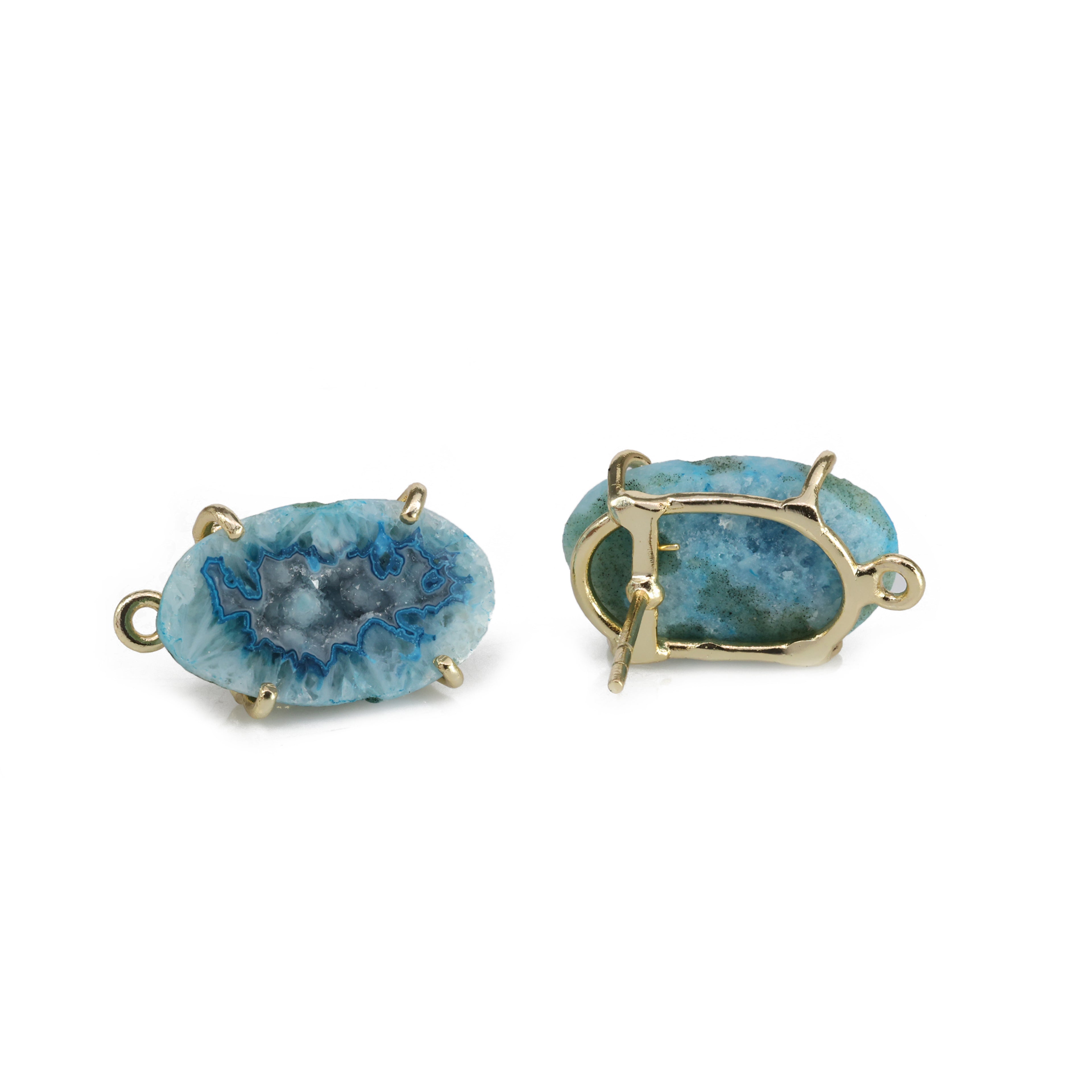 Geode Druzy Ear post  DIY Earrings