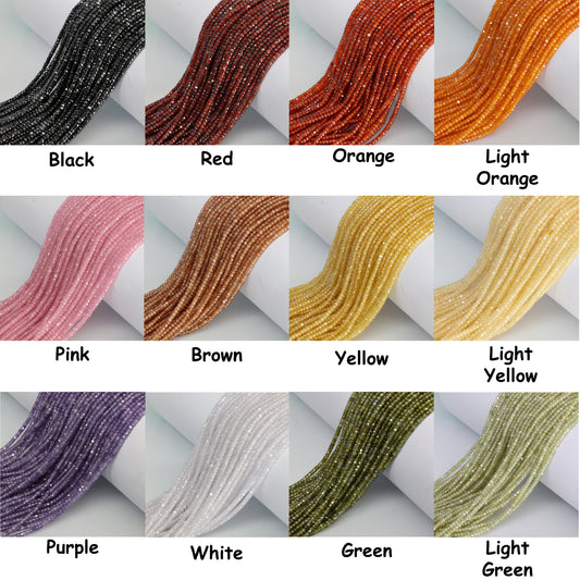 Faceted round natural gemstone beads, polished and drilled for jewelry making