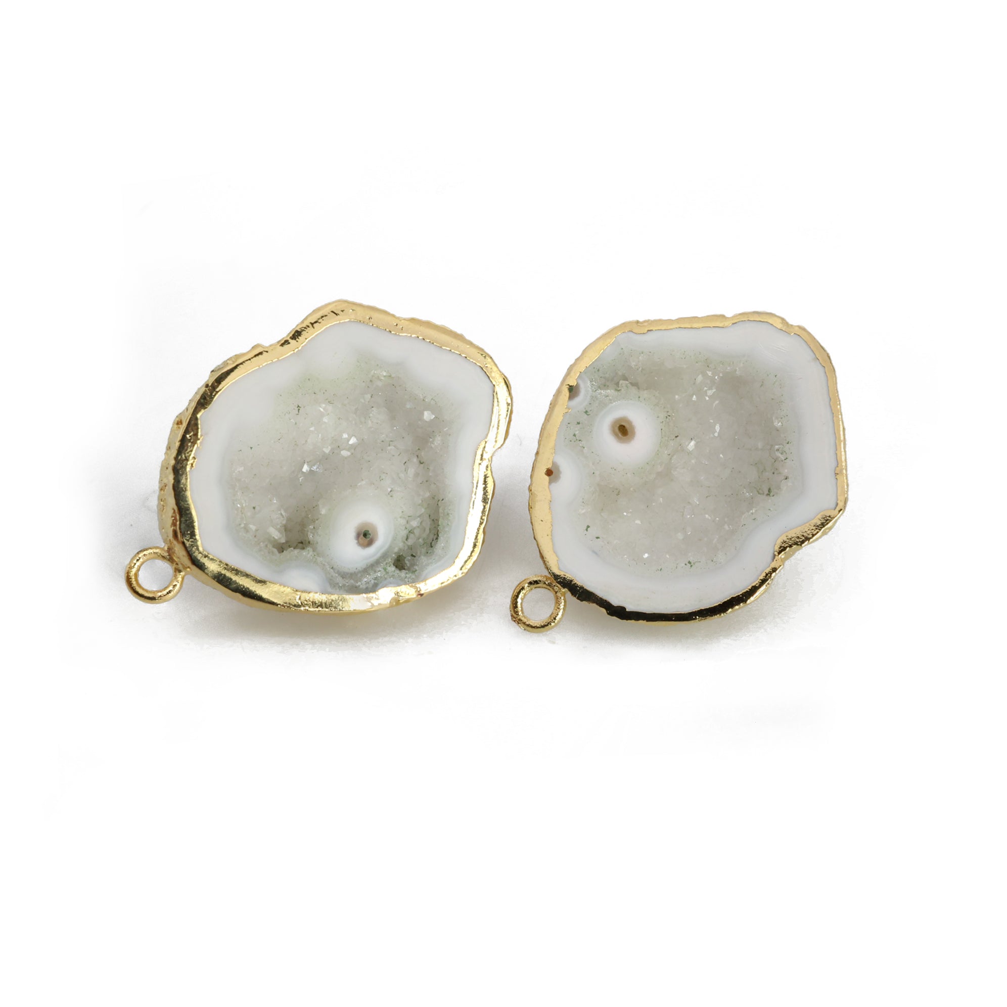 Geoden-Ohrstecker, DIY, Ohrringe, Edelstein, handgefertigte Ohrringe, Druzy, Ohrstecker, minimalistisch