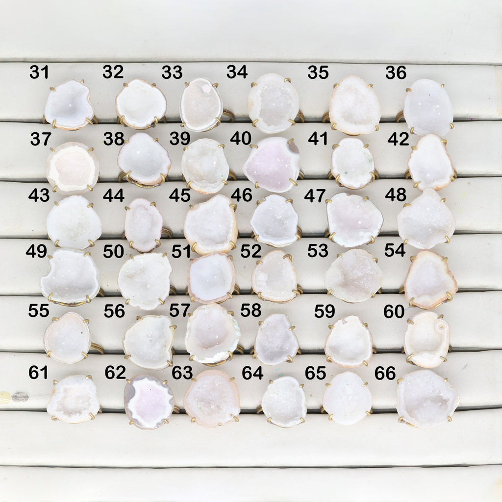 Geode Rings stone by Selection 20- 25mm White
