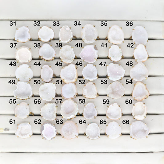Geode Rings stone by Selection 20 - 25 mm White
