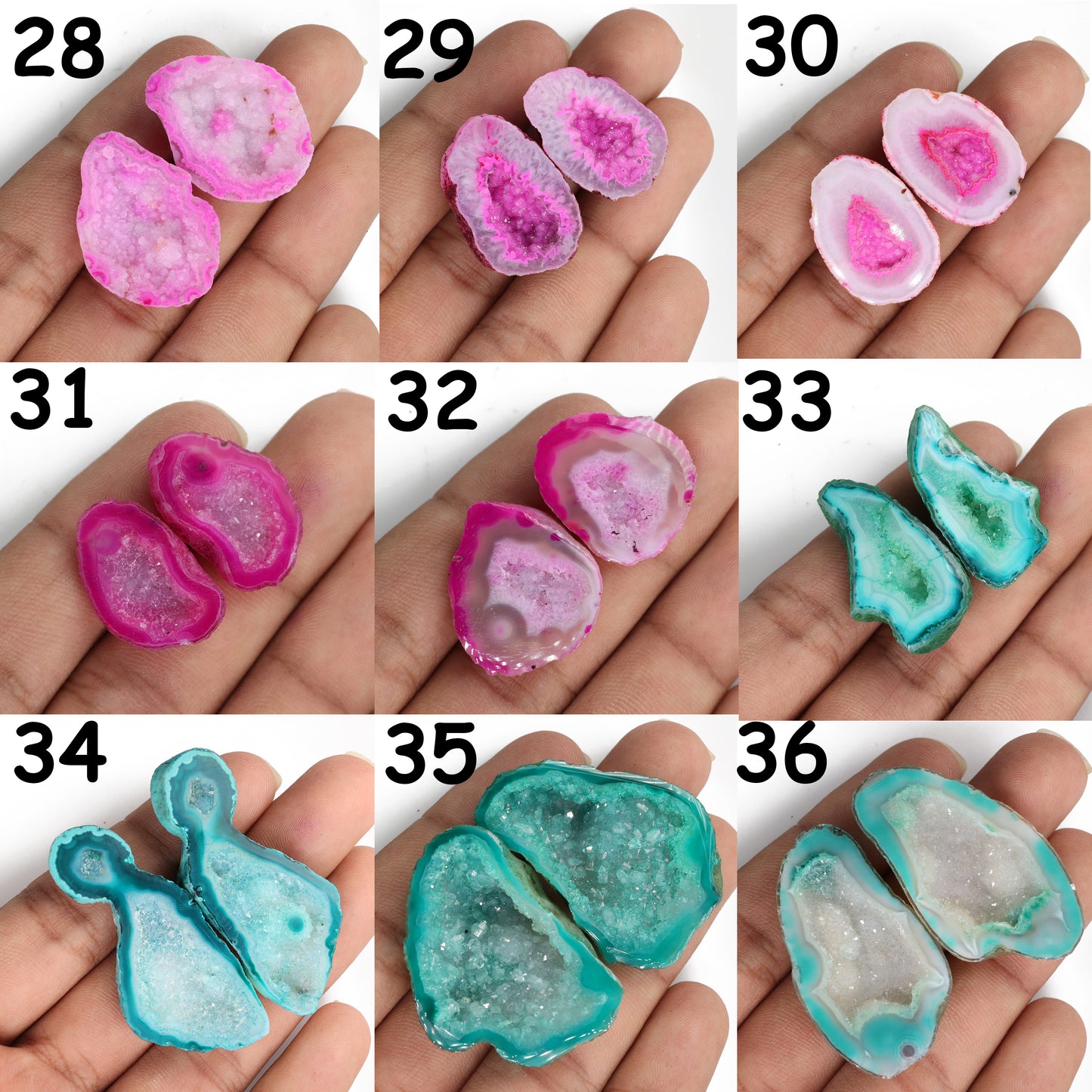 Geode druzy pair stone mix color for customize ***You can Order Exact Piece as in Photos***