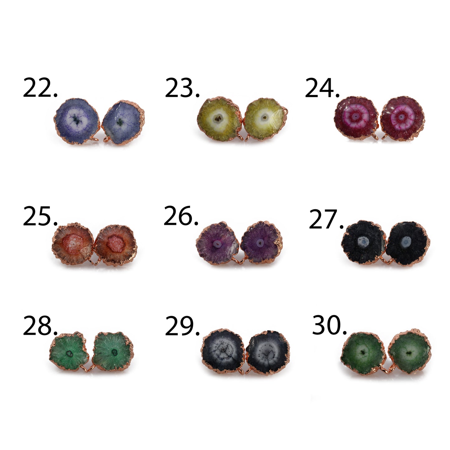 Natural solar quartz earpost for earrings