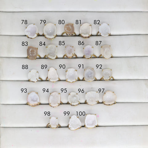 Rings by Selection Anokha Brass Gold Plated 10 - 20 MM white My Store