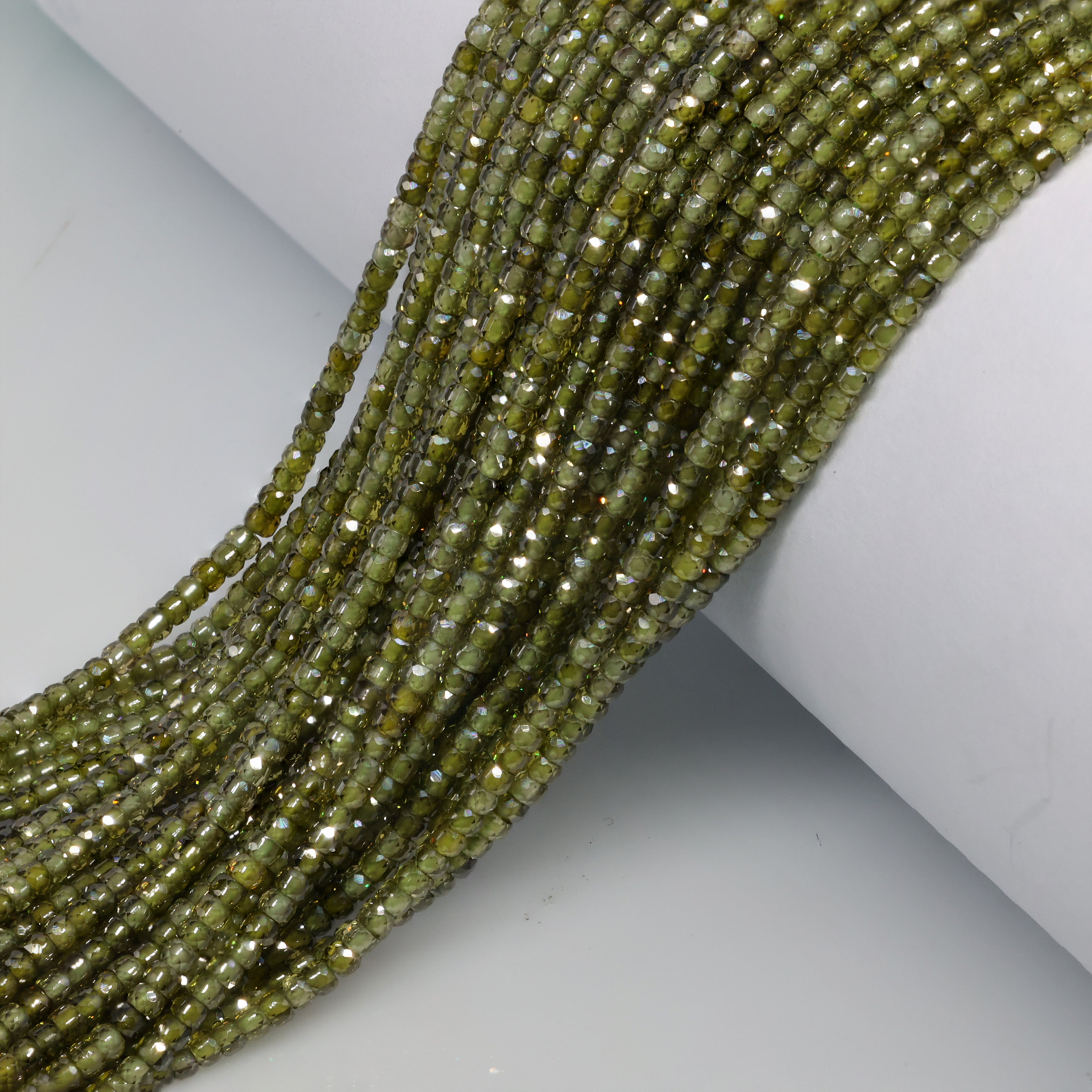 Faceted round gemstone polished and drilled, jewelry making beads