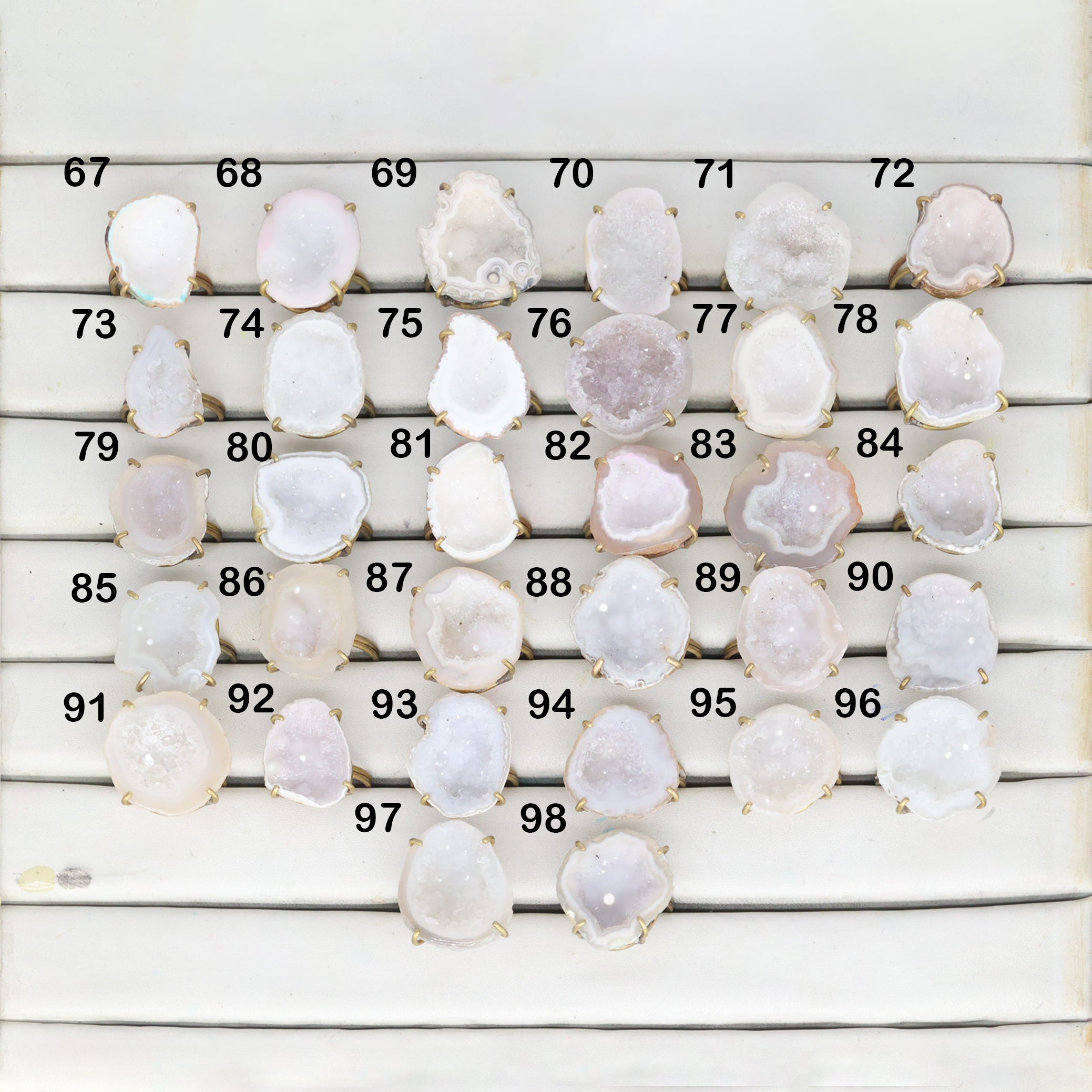 Geode Rings stone by Selection 20- 25mm White