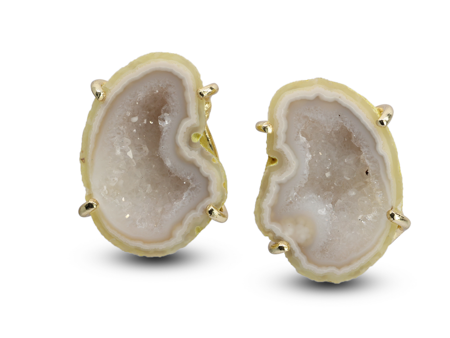 Making Charges Geode Studs Or Ear post Prong Setting