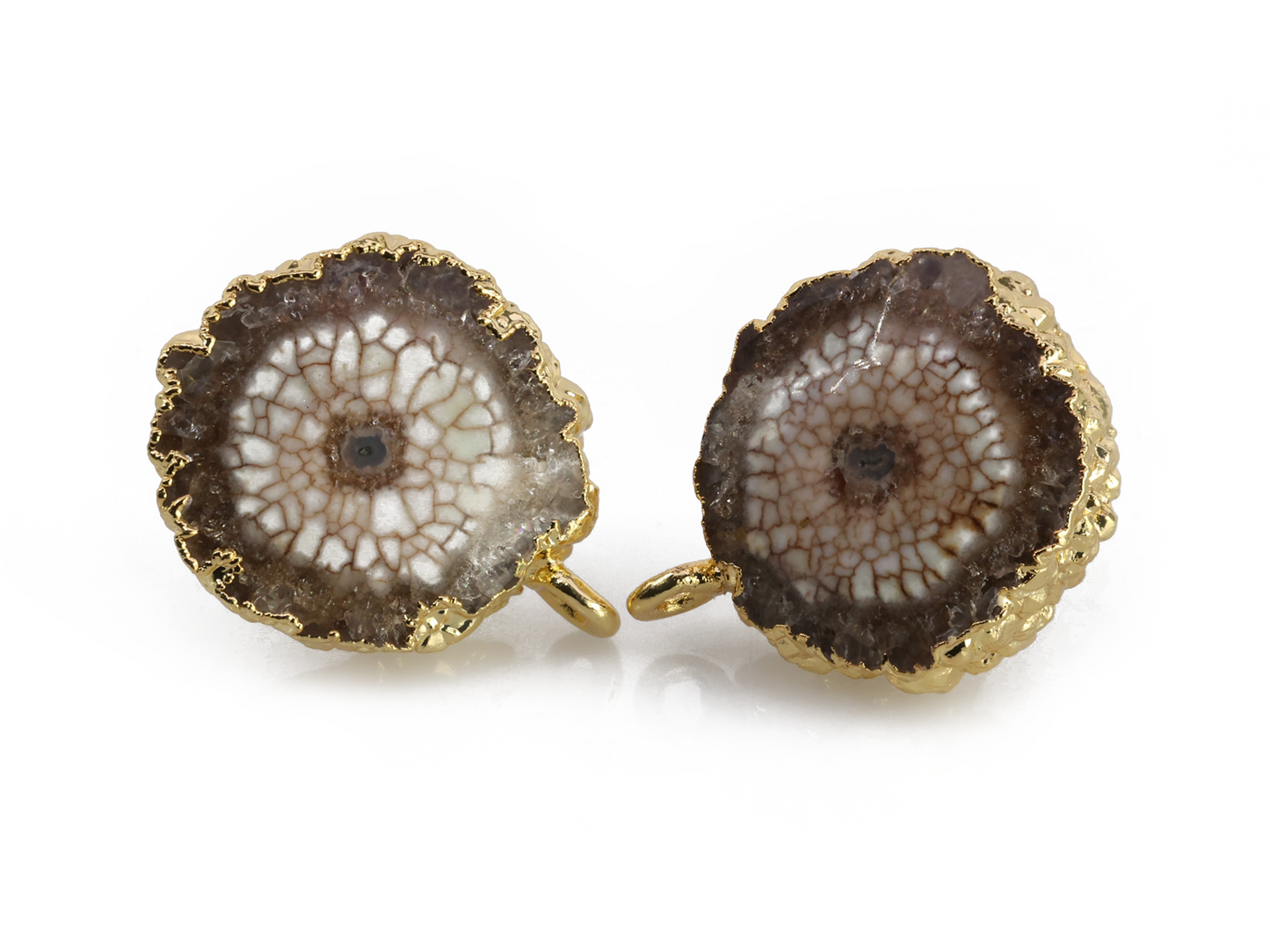 Natural solar quartz earpost for earrings