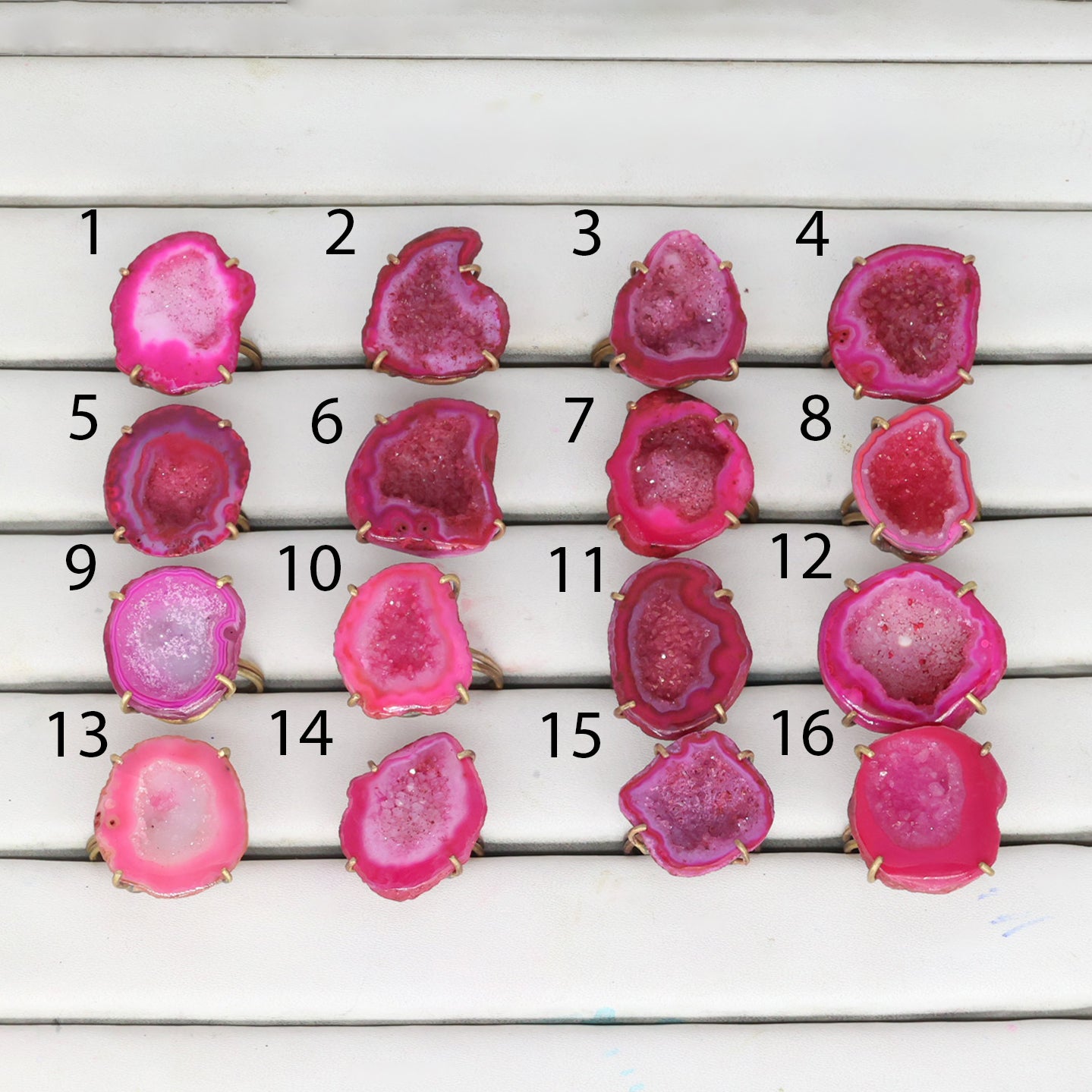 Rings by Selection Anokha Brass Gold Plated 20- 25 MM Fuscia