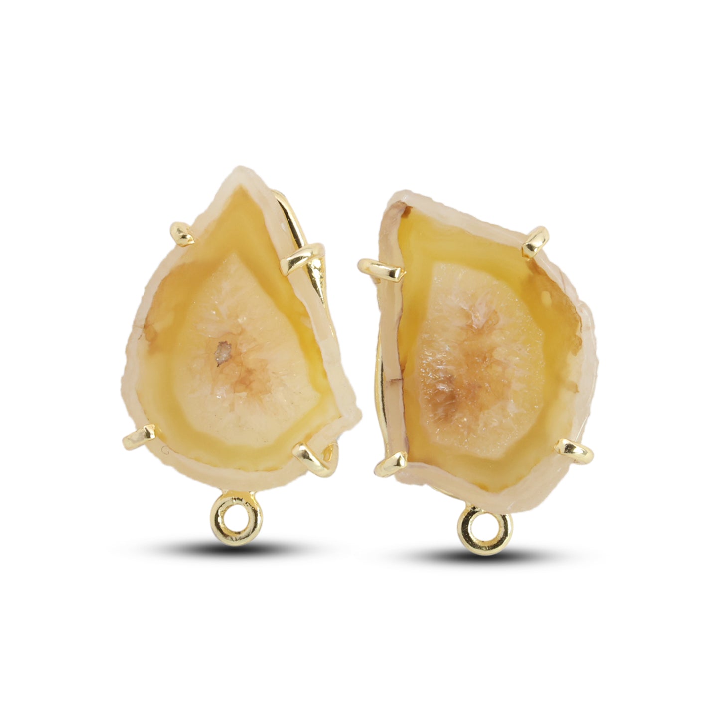 Geode Druzy Slice  Earpost  DIY Earrings