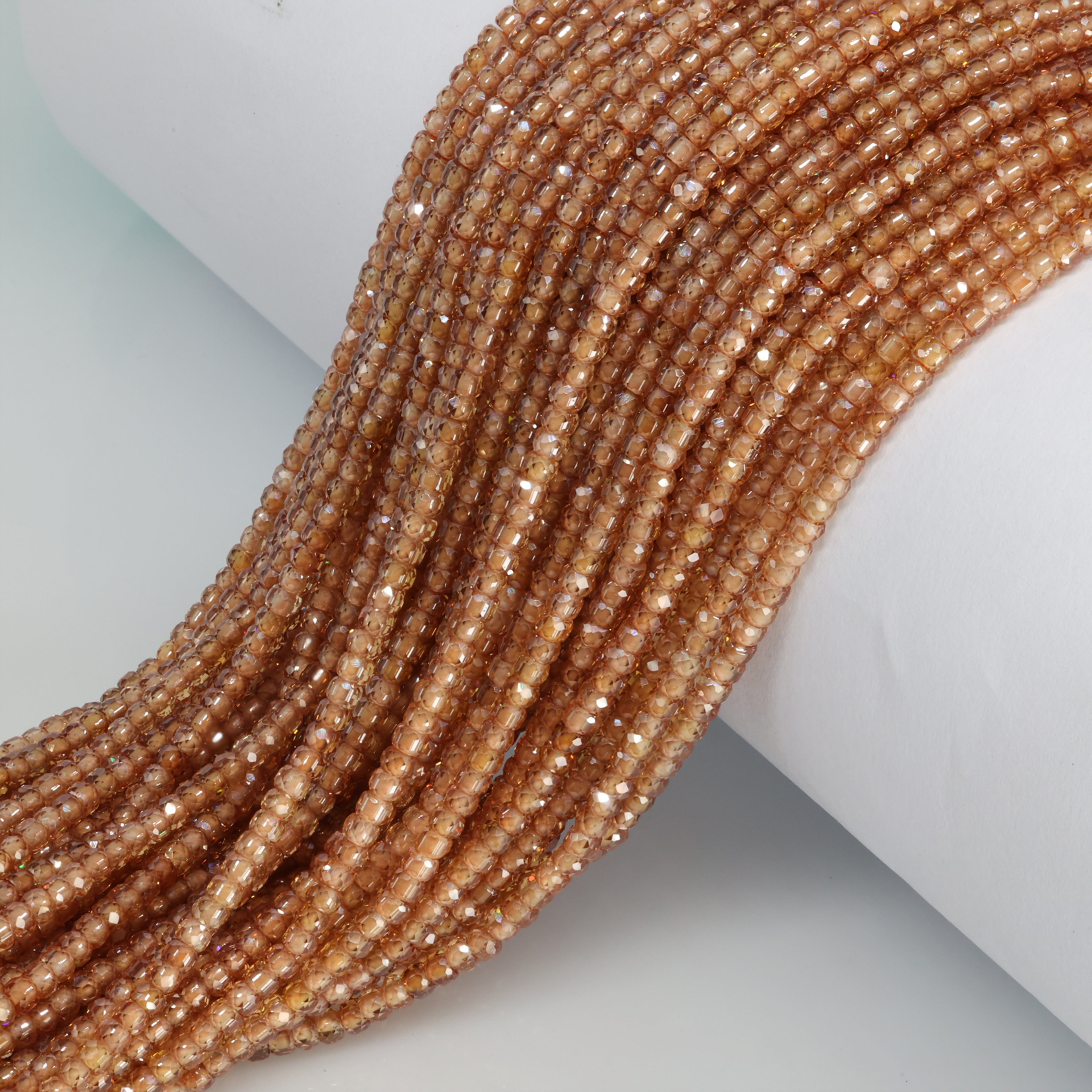 Faceted round gemstone polished and drilled, jewelry making beads