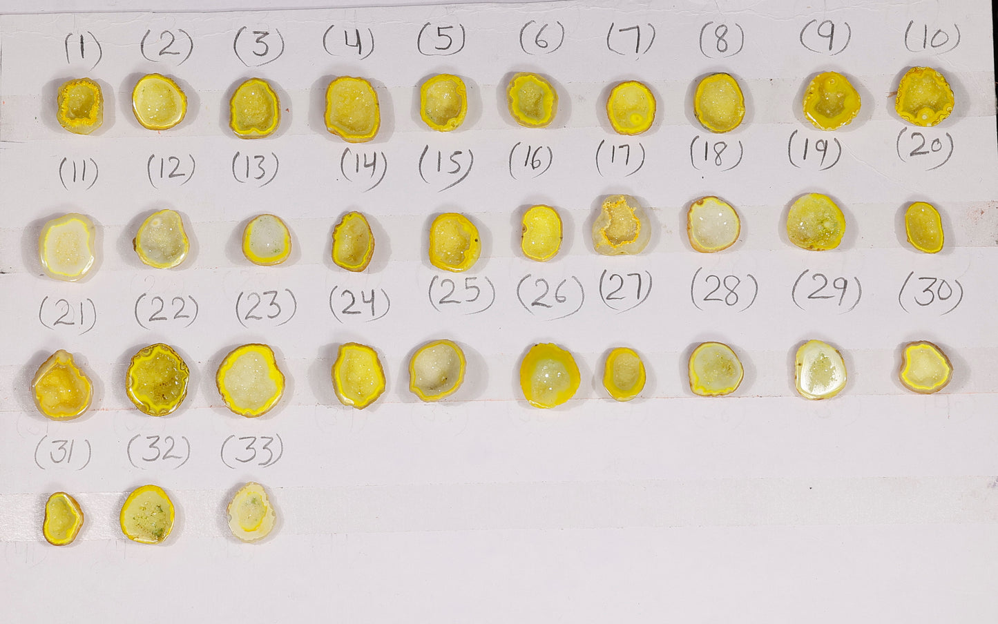 Geode Rings stone by Selection 10-20mm Yellow And Green