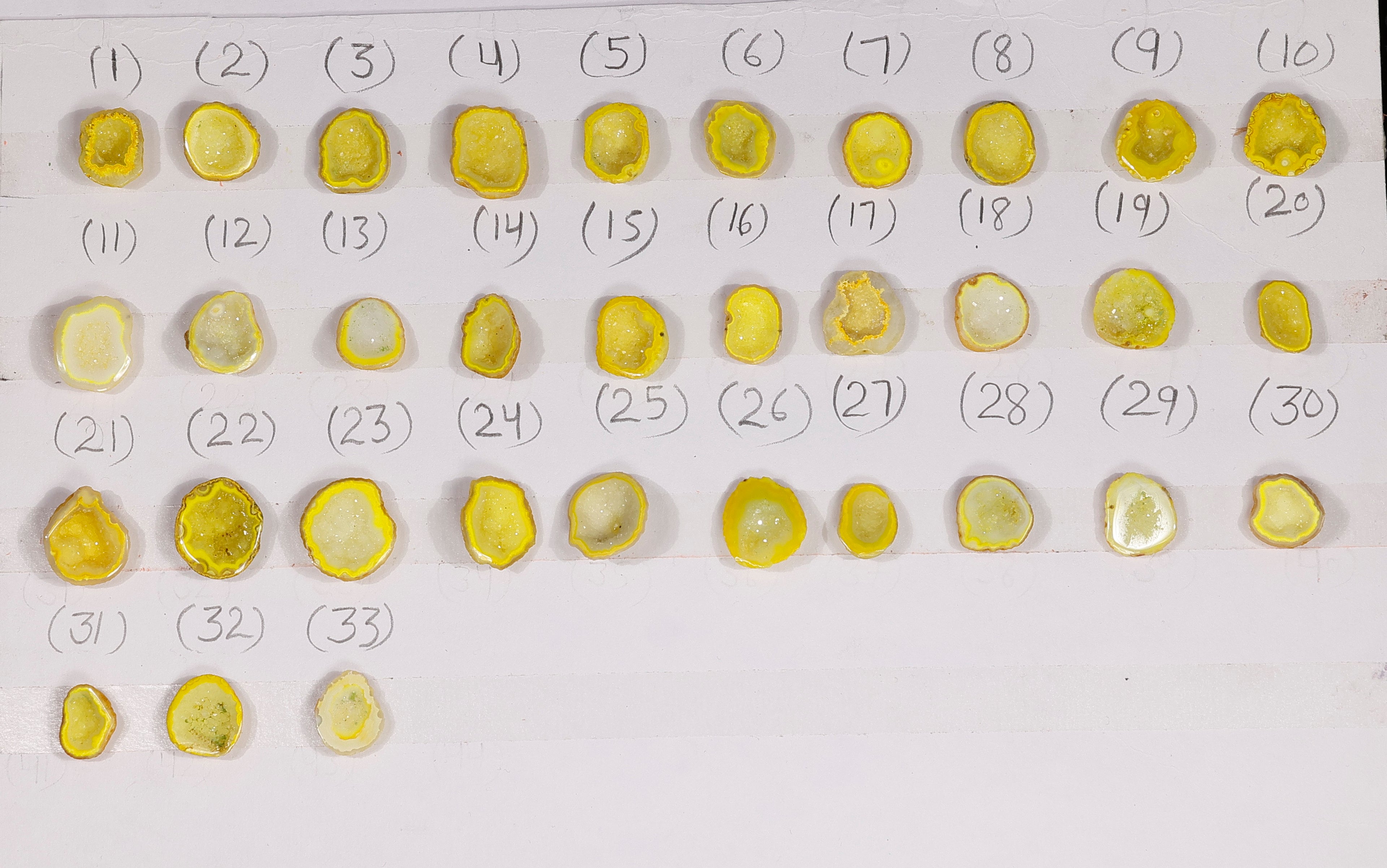 Geode Rings stone by Selection 10-20mm Yellow And Green